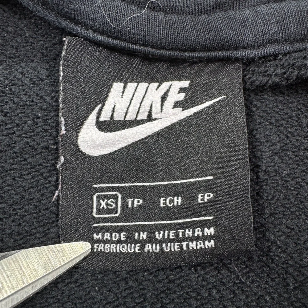 Nike Womens Hoodie Sportswear Funnel Neck Pullover Black XS Fleece Pocket